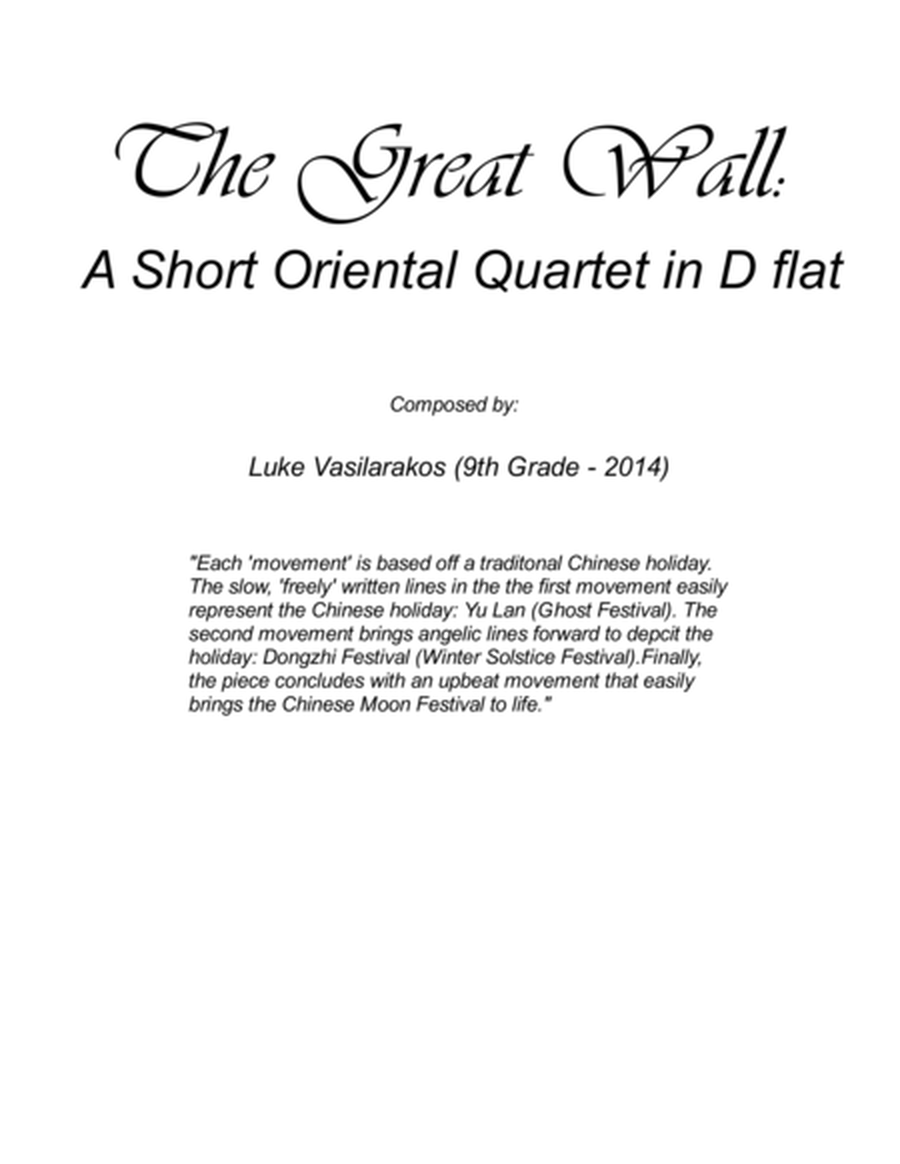 The Great Wall: A Short Oriental Flute Quartet image number null