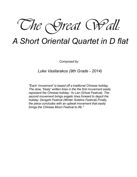 The Great Wall: A Short Oriental Flute Quartet image number null