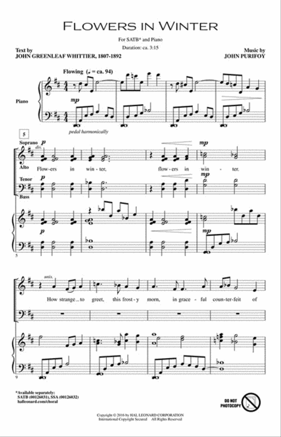 Flowers in Winter 4-Part scores gallery preview page 2