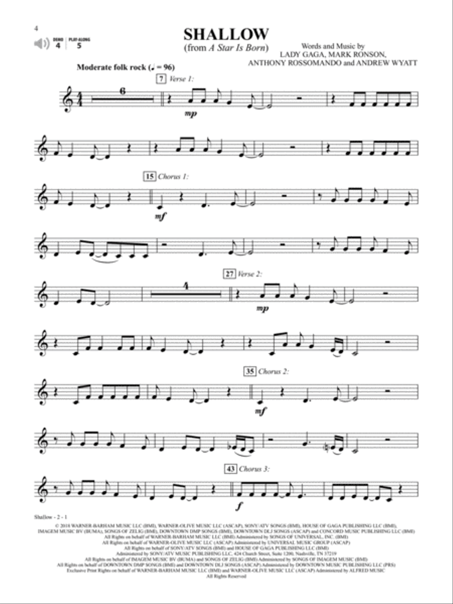 Top Broadway & Movie Songs Instrumental Solos Horn Solo scores gallery preview page 3