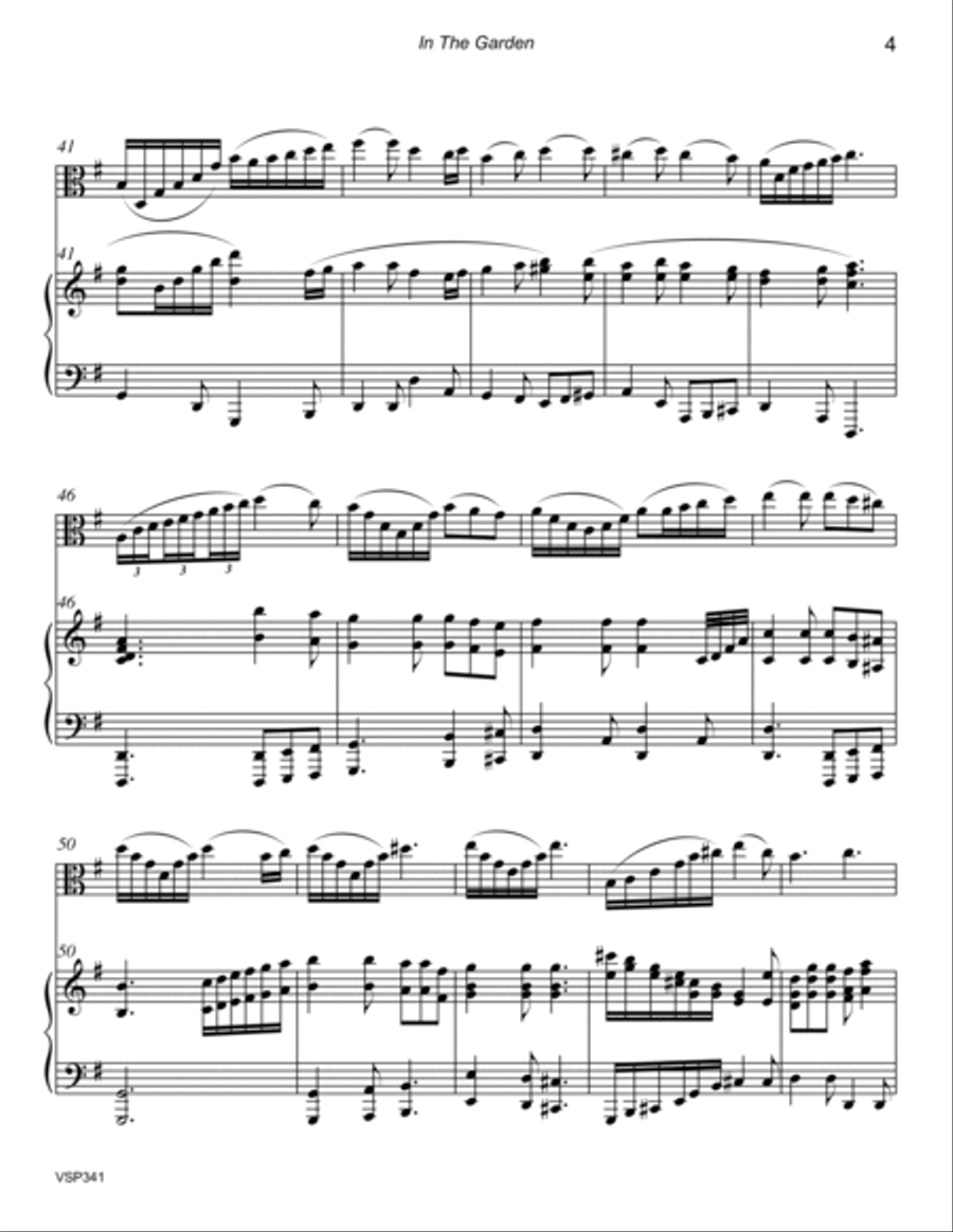 IN THE GARDEN - VIOLA SOLO with Piano Accompaniment (2 versions included) Piano scores gallery preview page 4