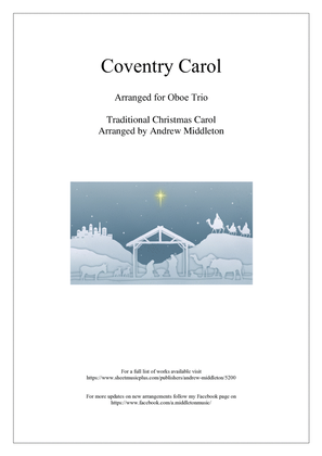 Book cover for Coventry Carol arranged for Oboe Trio