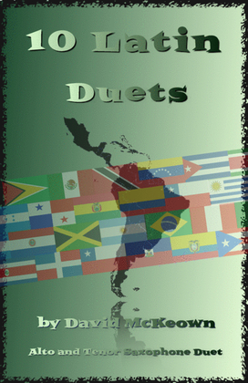 Book cover for 10 Latin Duets, for Alto and Tenor Saxophone