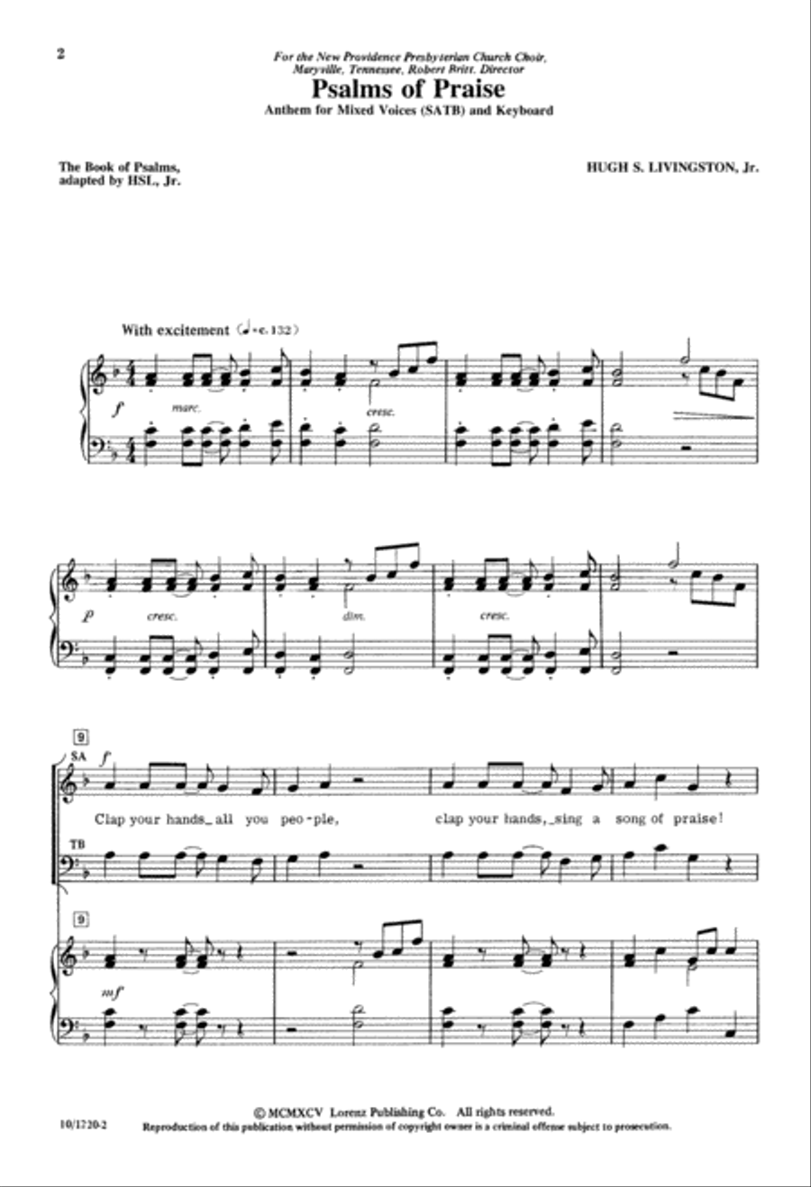 Psalms of Praise Psalms of Praise 4-Part scores gallery preview page 2