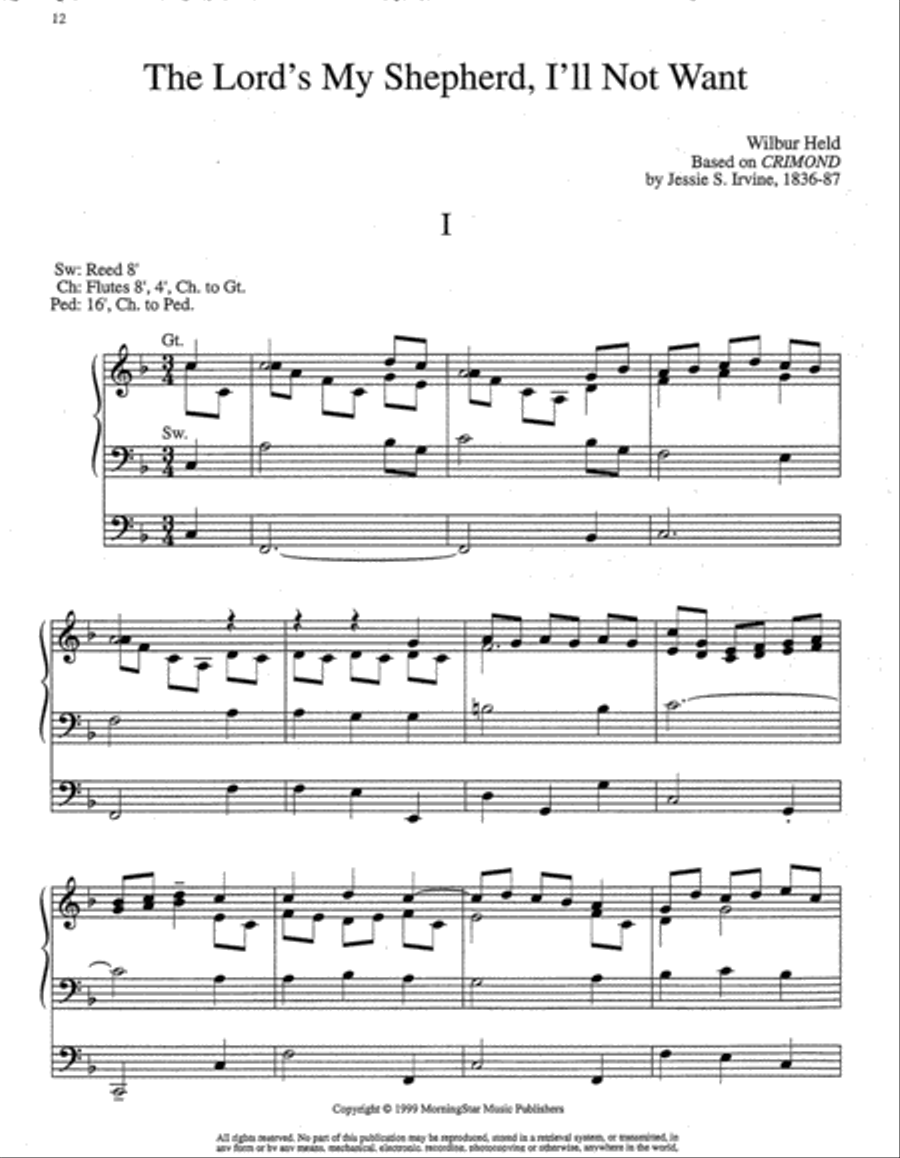 The Lord Is My Shepherd Six Hymn Settings on Psalm 23 Organ scores gallery preview page 6