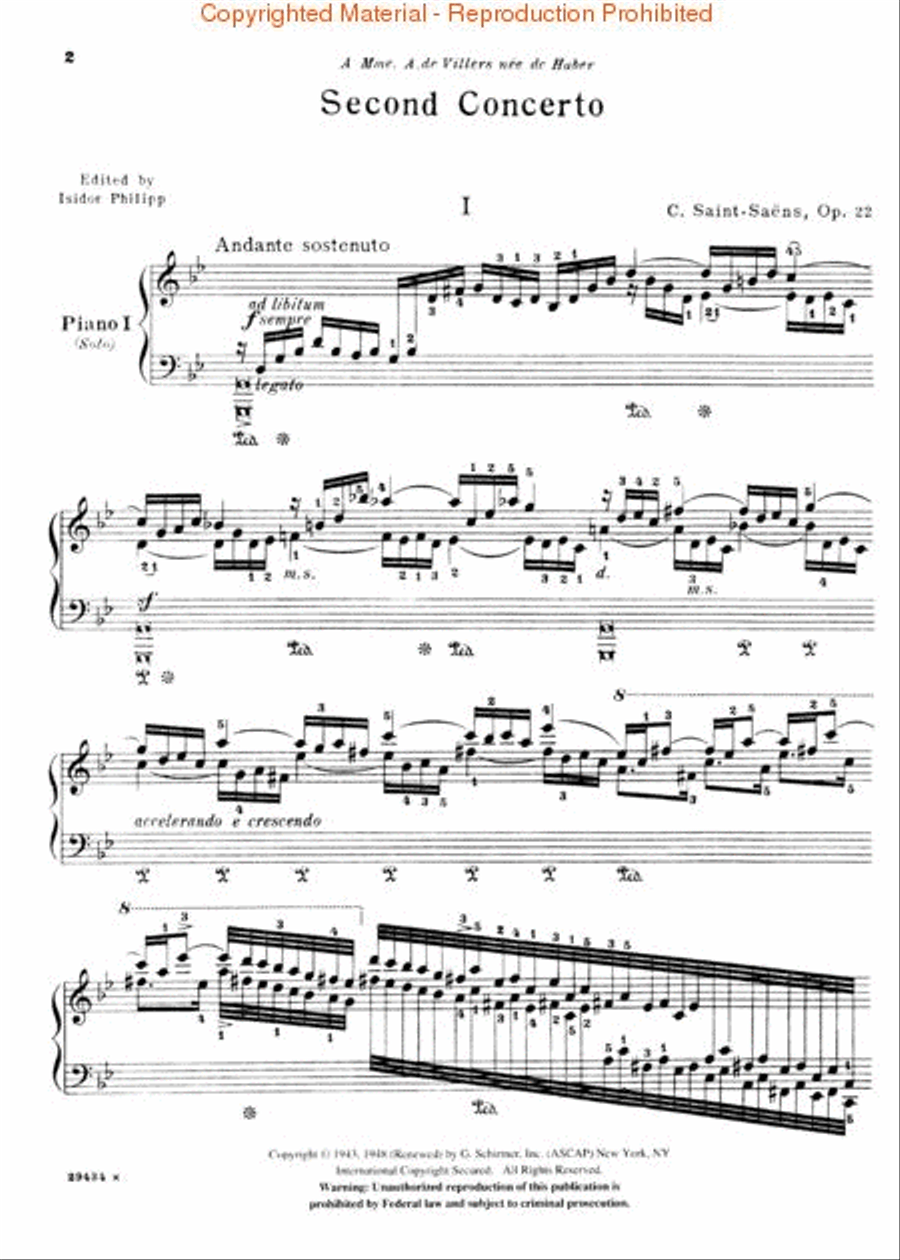 Concerto No. 2 in G Minor, Op. 22 Piano Solo scores gallery preview page 2
