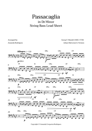Passacaglia - Easy String Bass Lead Sheet in D#m Minor (Johan Halvorsen's Version)