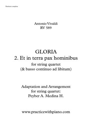 Vivaldi - RV 589, GLORIA - 2. Et In Terra Pax Hominibus, for string quartet
