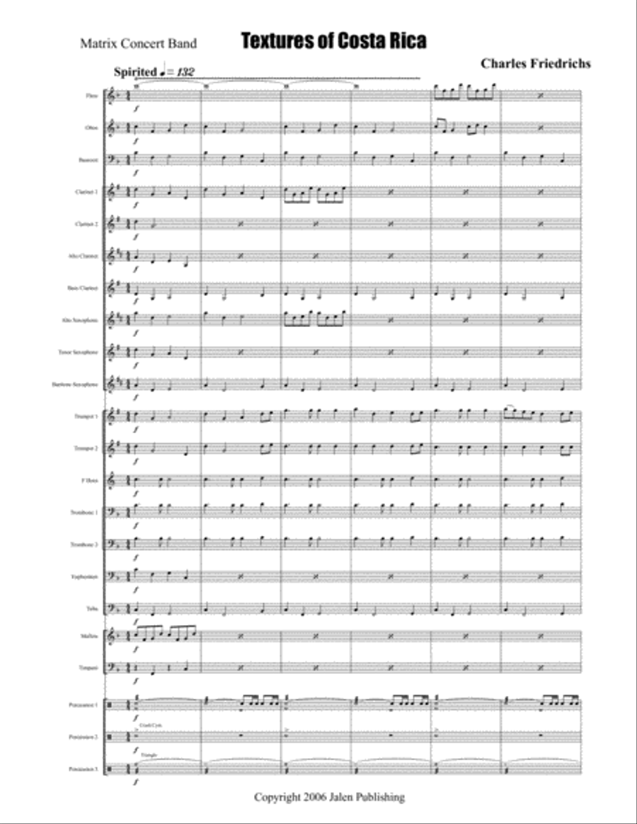 Textures of Costa Rica Concert Band scores gallery preview page 2