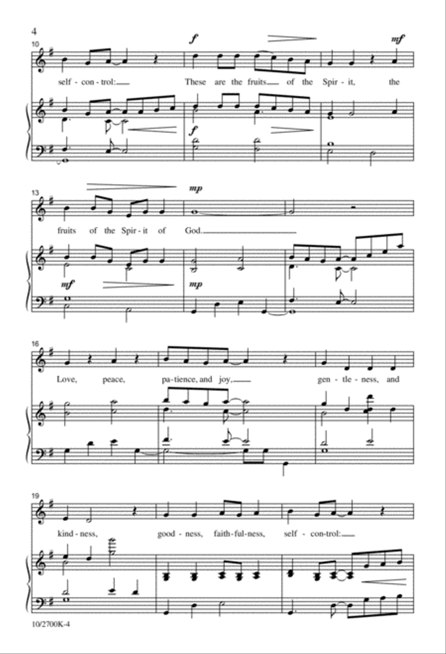 The Fruits of the Spirit Unison Choir scores gallery preview page 5