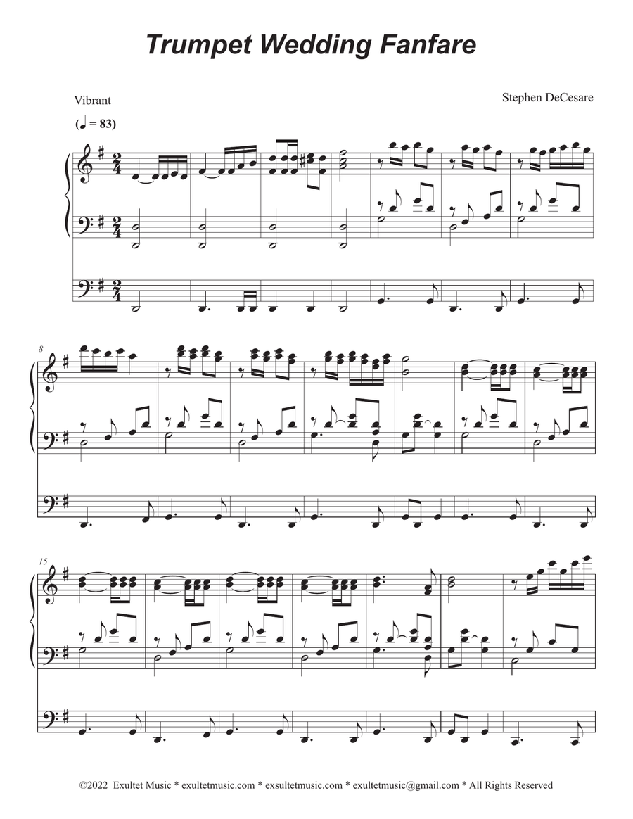 Trumpet Wedding Fanfare B-Flat Trumpet scores gallery preview page 6