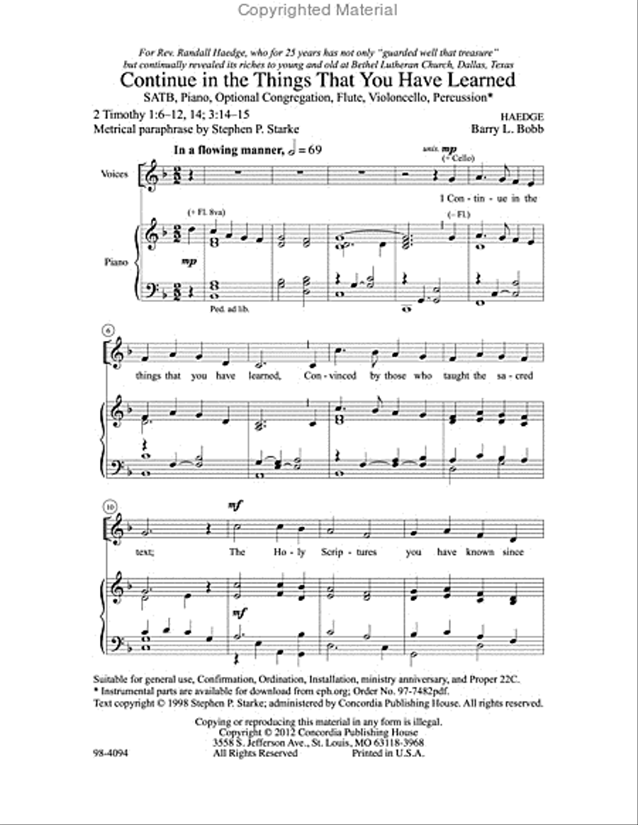 Continue in the Things That You Have Learned 4-Part scores gallery preview page 2