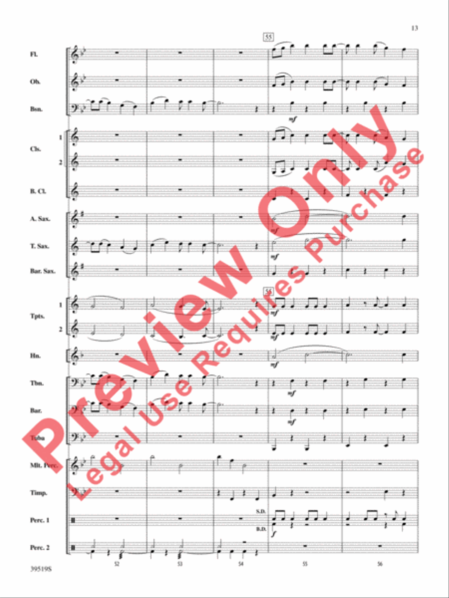 Zydeco Cajun Crawdad Dance Concert Band scores gallery preview page 14