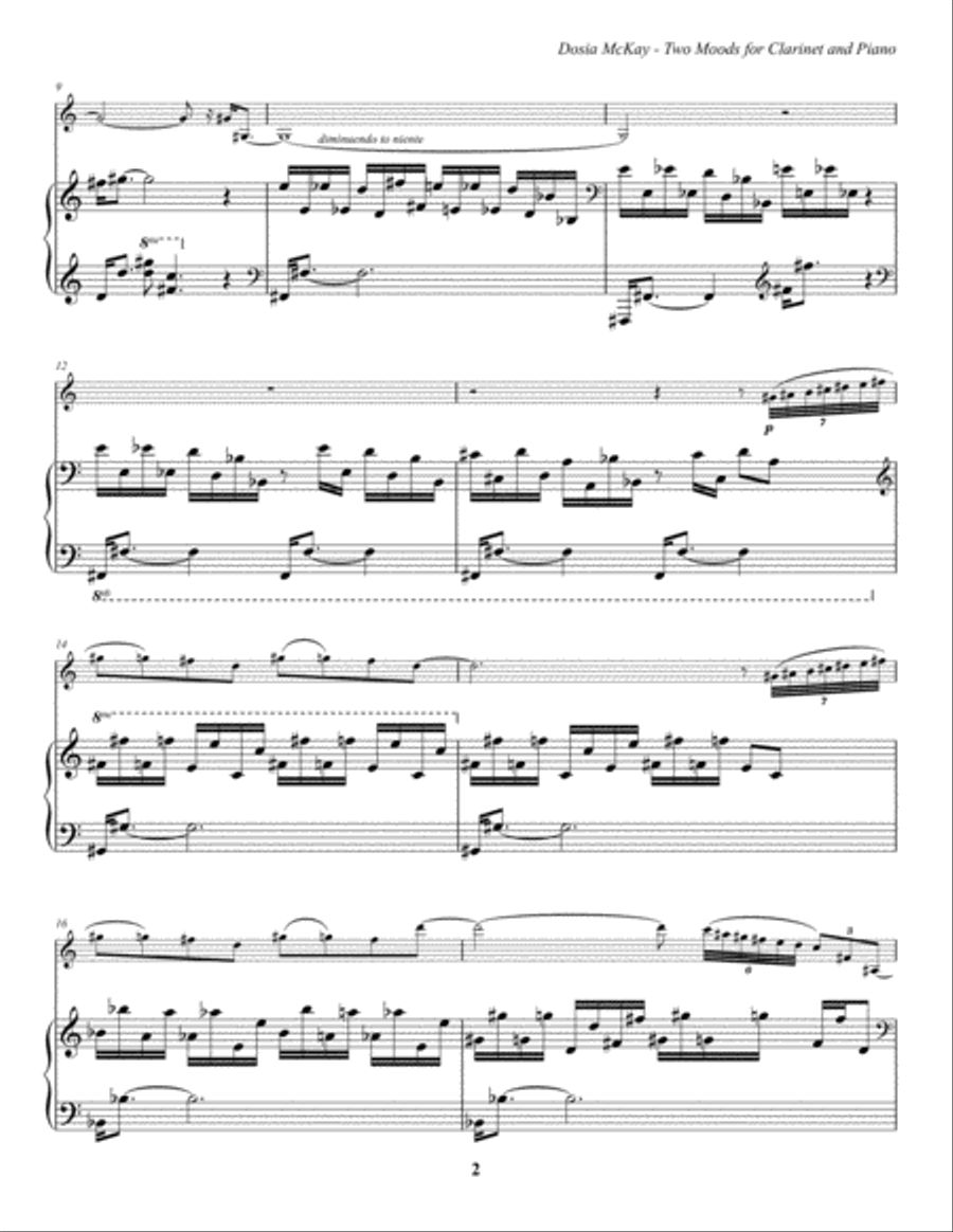 Two Moods for Clarinet and Piano Clarinet Solo scores gallery preview page 3