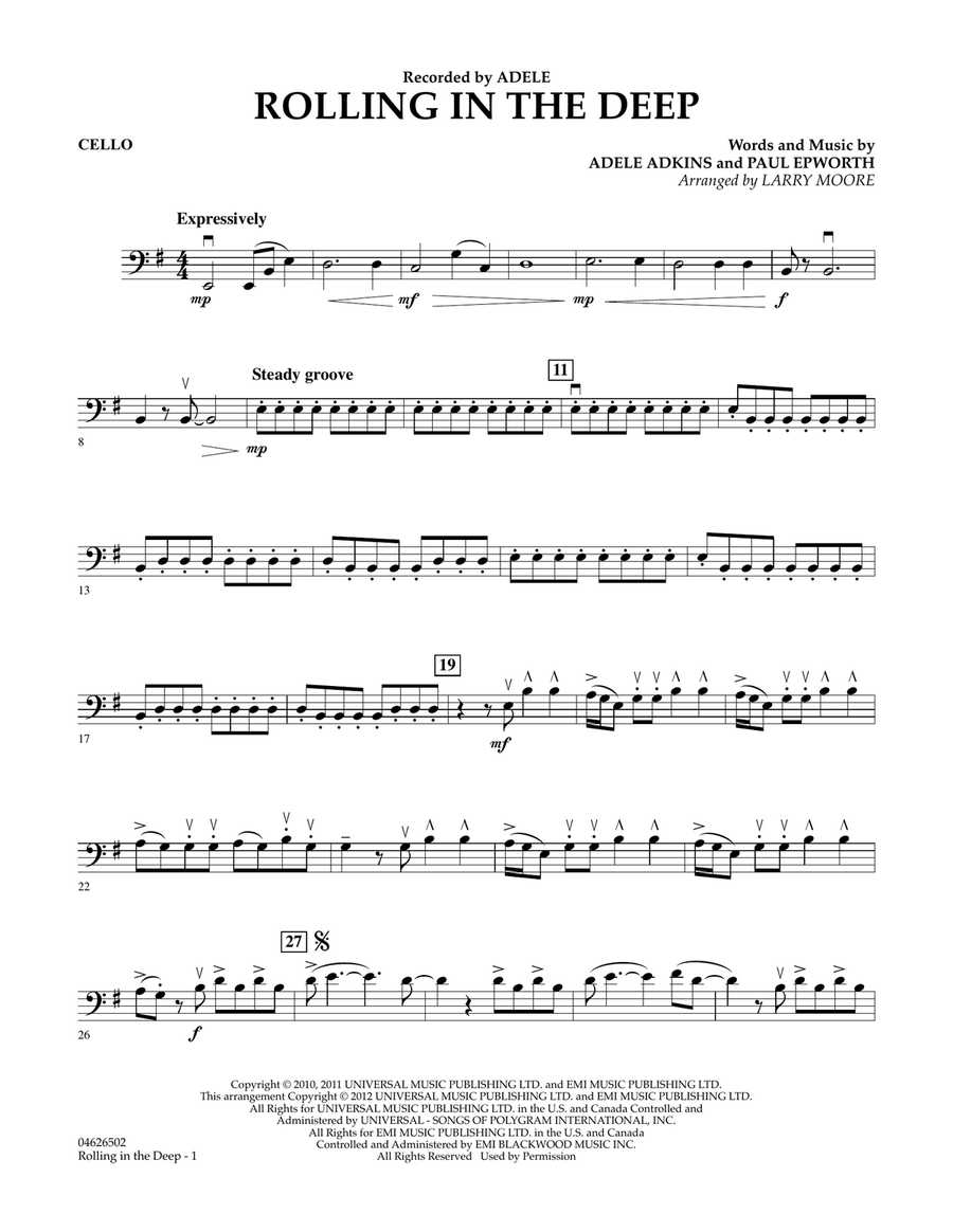 Rolling in the Deep - Cello Orchestra scores gallery preview page 1