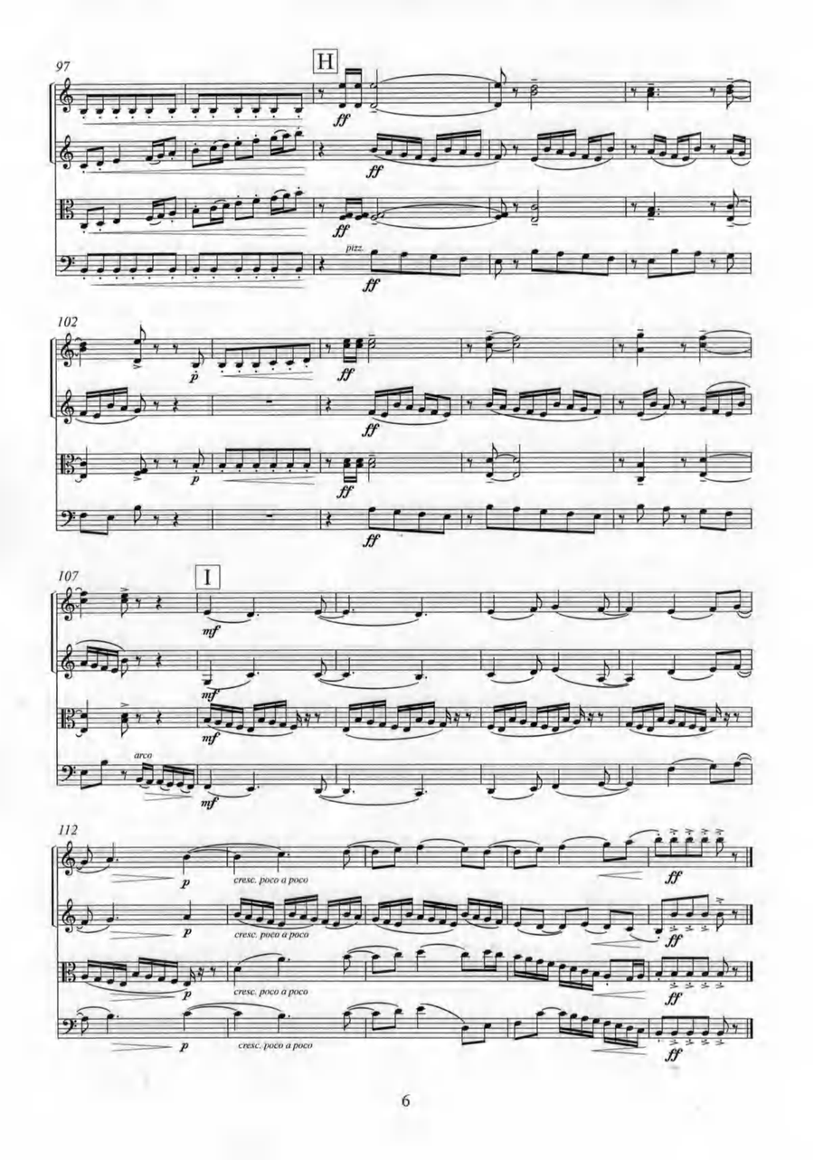 String Quartet No. 1 - Prelude and Metamorphosis (score and parts) String Quartet scores gallery preview page 6