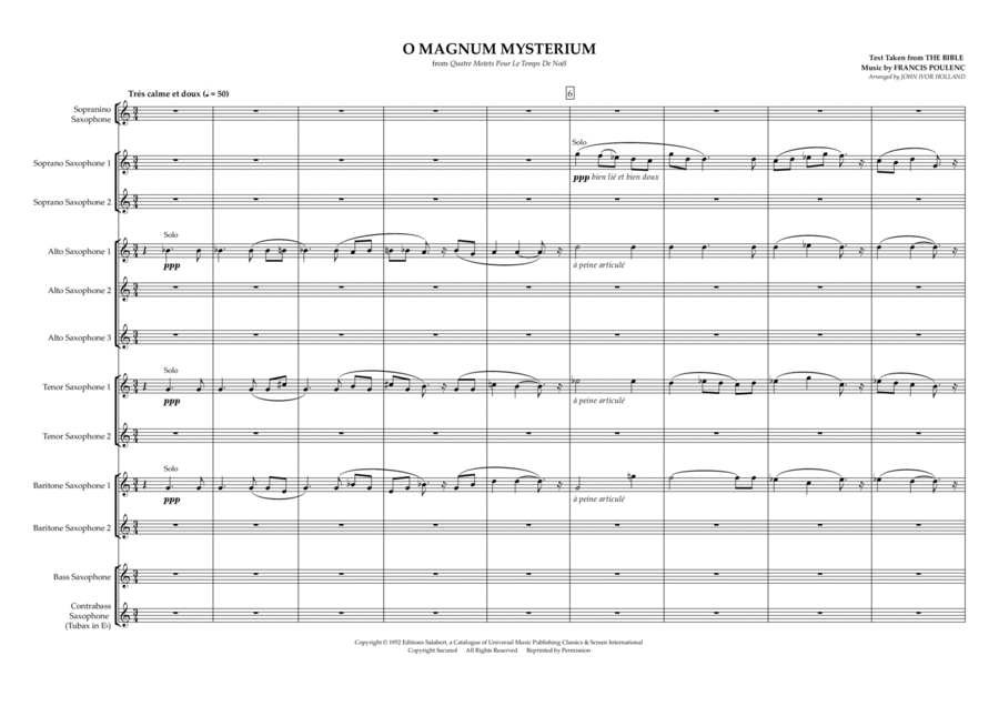 O Magnum Mysterium Woodwind Ensemble scores gallery preview page 1