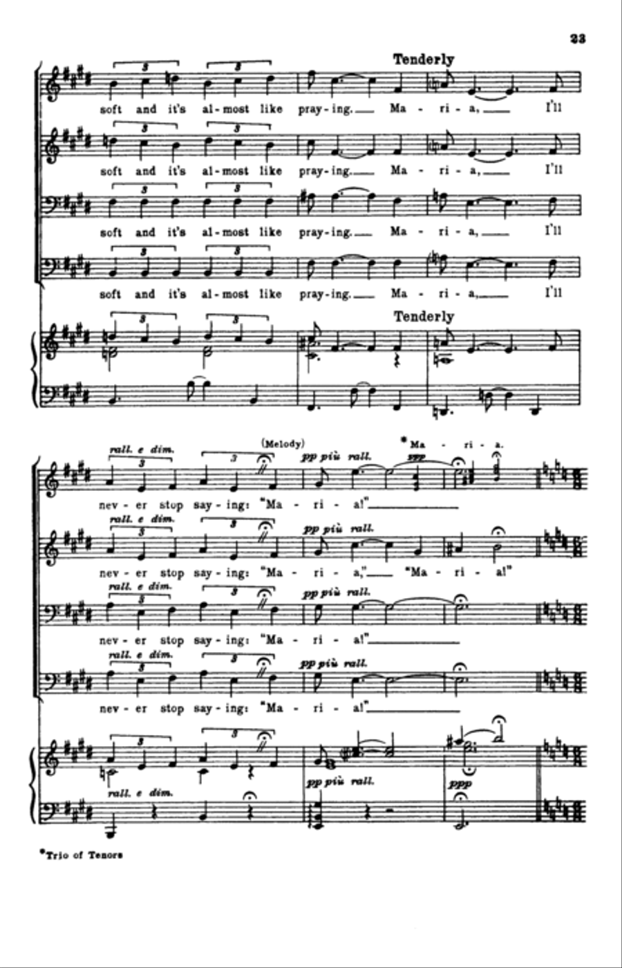 Choral Medley from West Side Story (arr. William Stickles) 4-Part scores gallery preview page 21