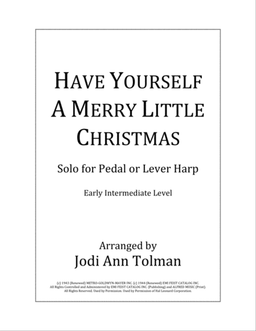 Have Yourself A Merry Little Christmas from MEET ME IN ST. LOUIS Harp scores gallery preview page 1