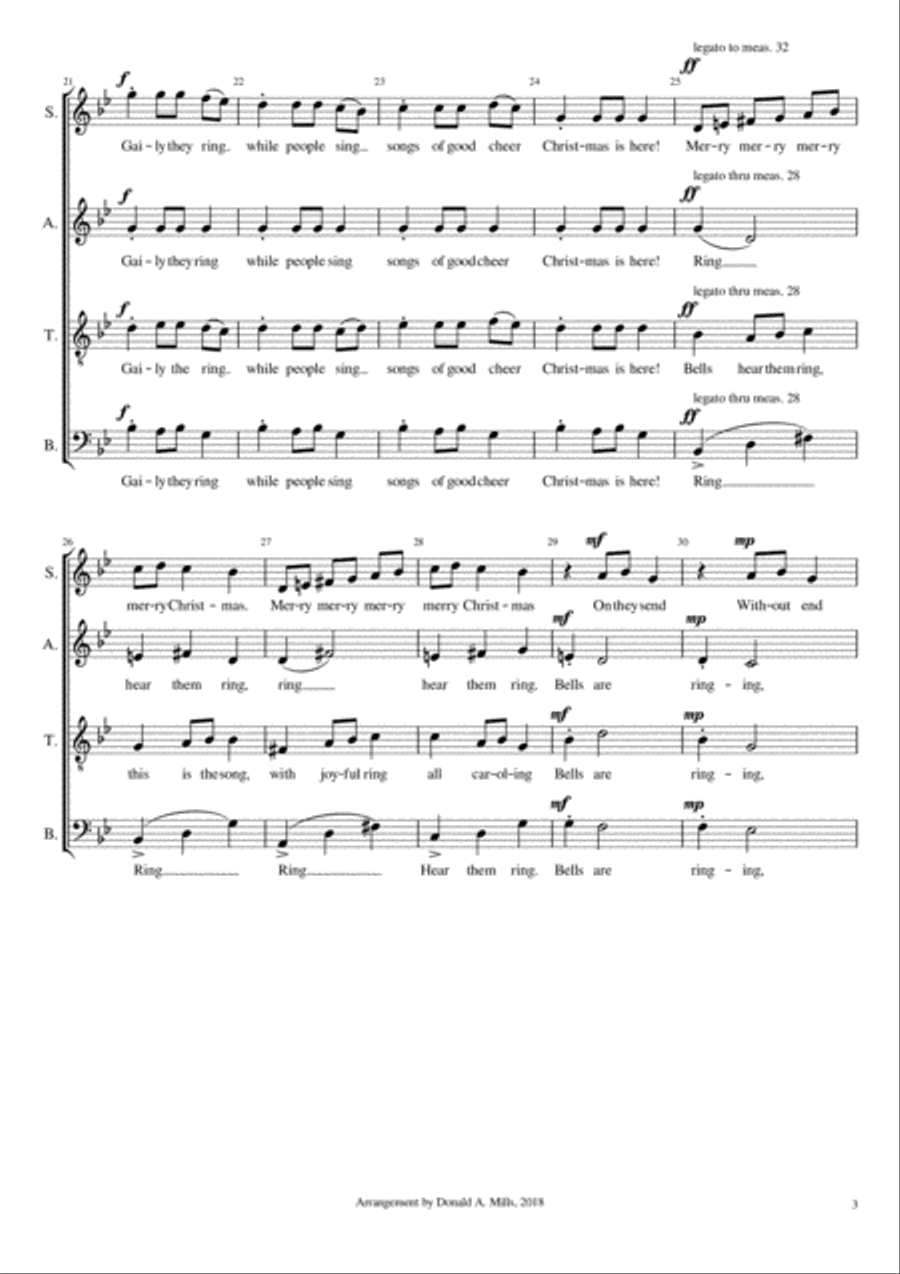 Carol of the Bells....satb 4-Part scores gallery preview page 3