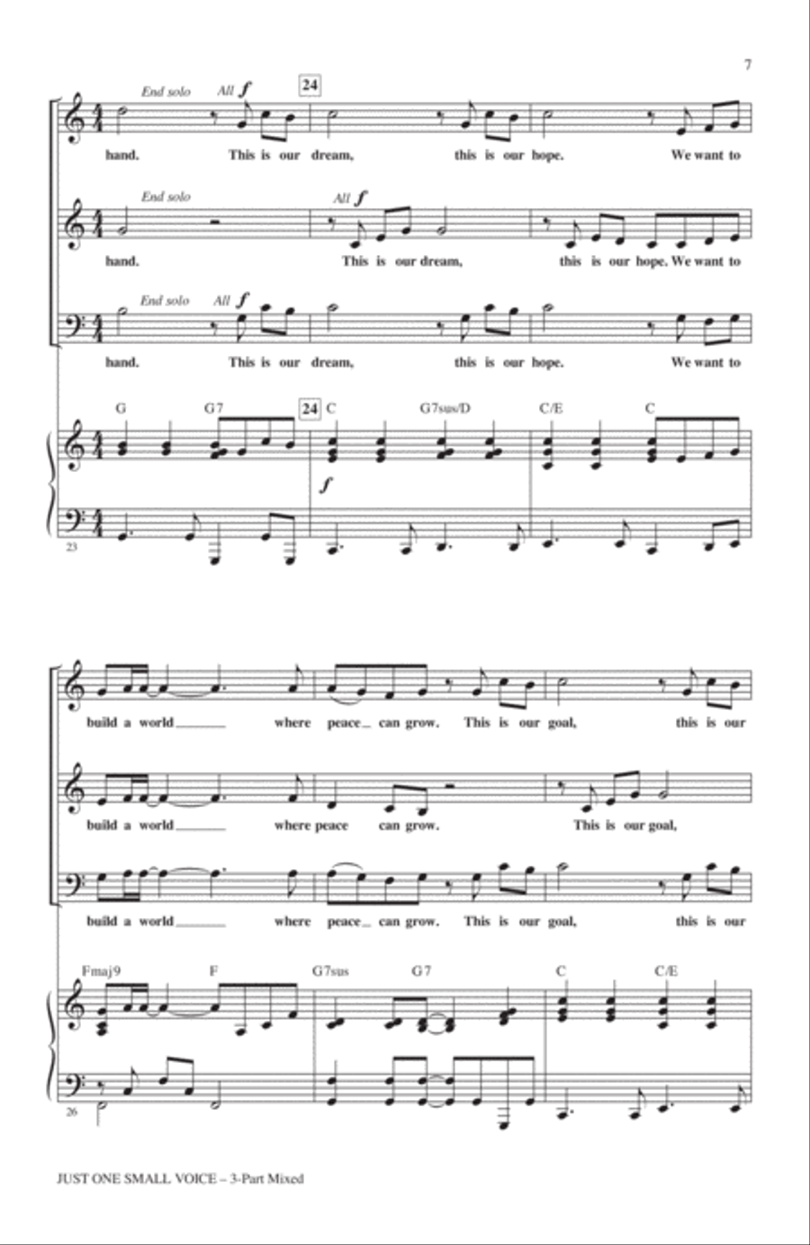 Just One Small Voice Just One Small Voice 3-Part scores gallery preview page 5