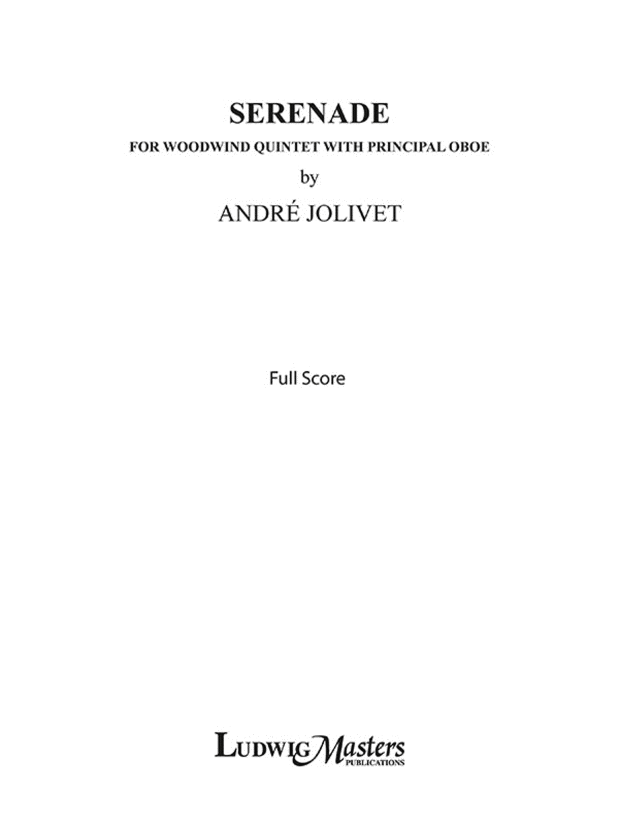 Serenade for Wind Quintet with Principal Oboe Woodwind Quintet scores gallery preview page 1