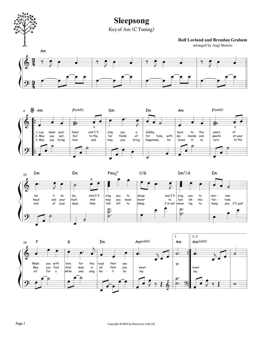 Sleepsong Harp scores gallery preview page 1