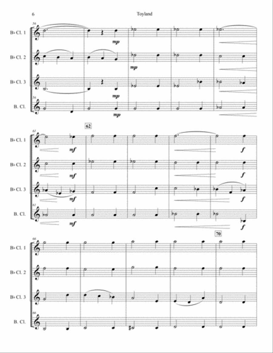 Toyland for Clarinet Quartet Clarinet Quartet scores gallery preview page 6