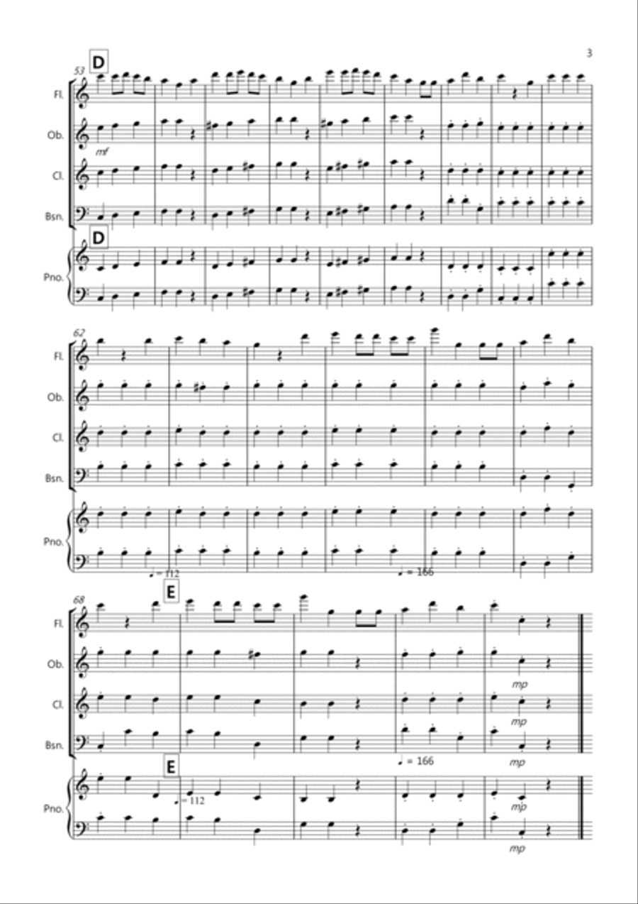 We wish you a Merry Christmas for Wind Quartet Woodwind Quartet scores gallery preview page 3