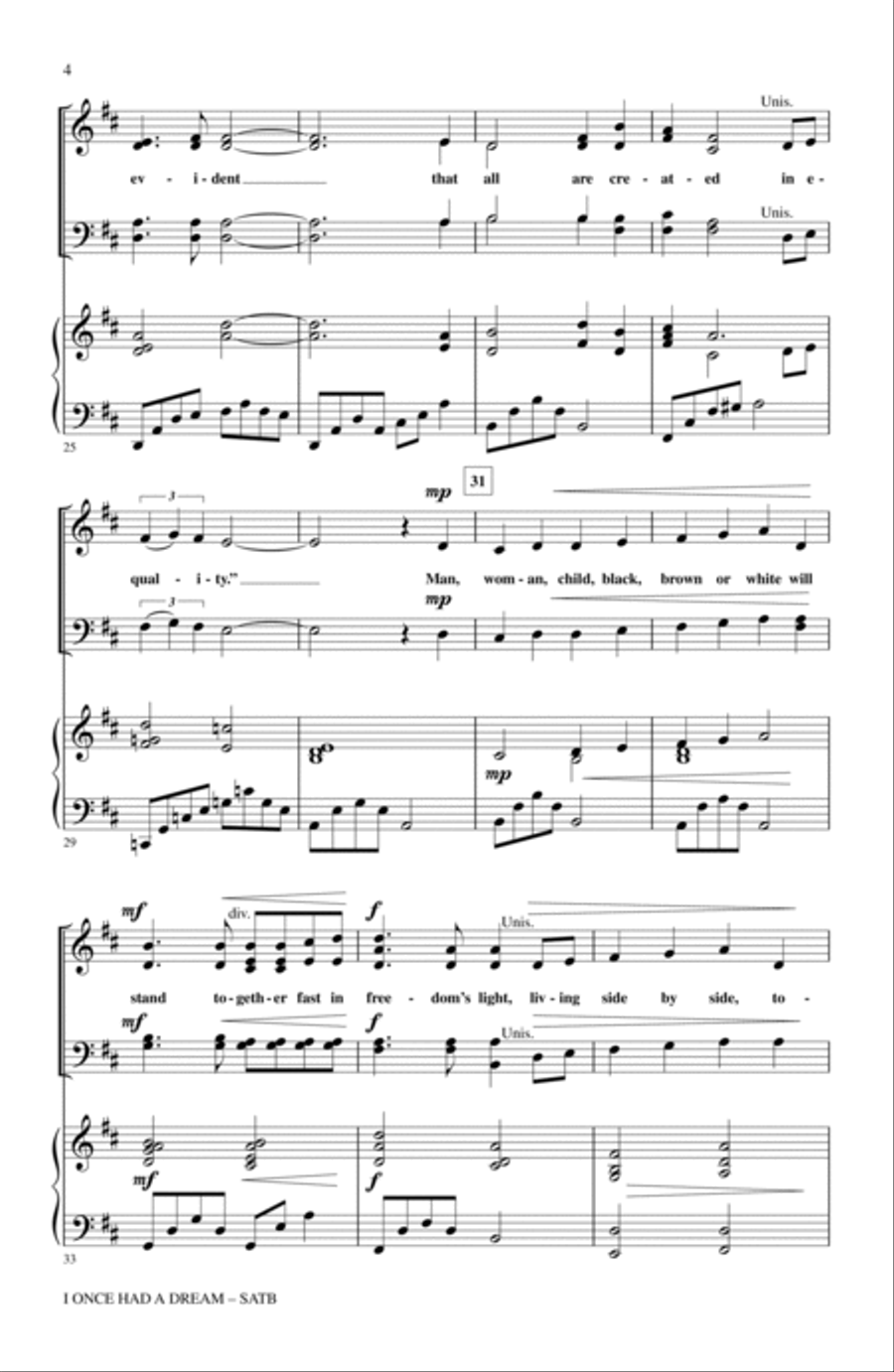 I Once Had A Dream I Once Had A Dream 4-Part scores gallery preview page 3