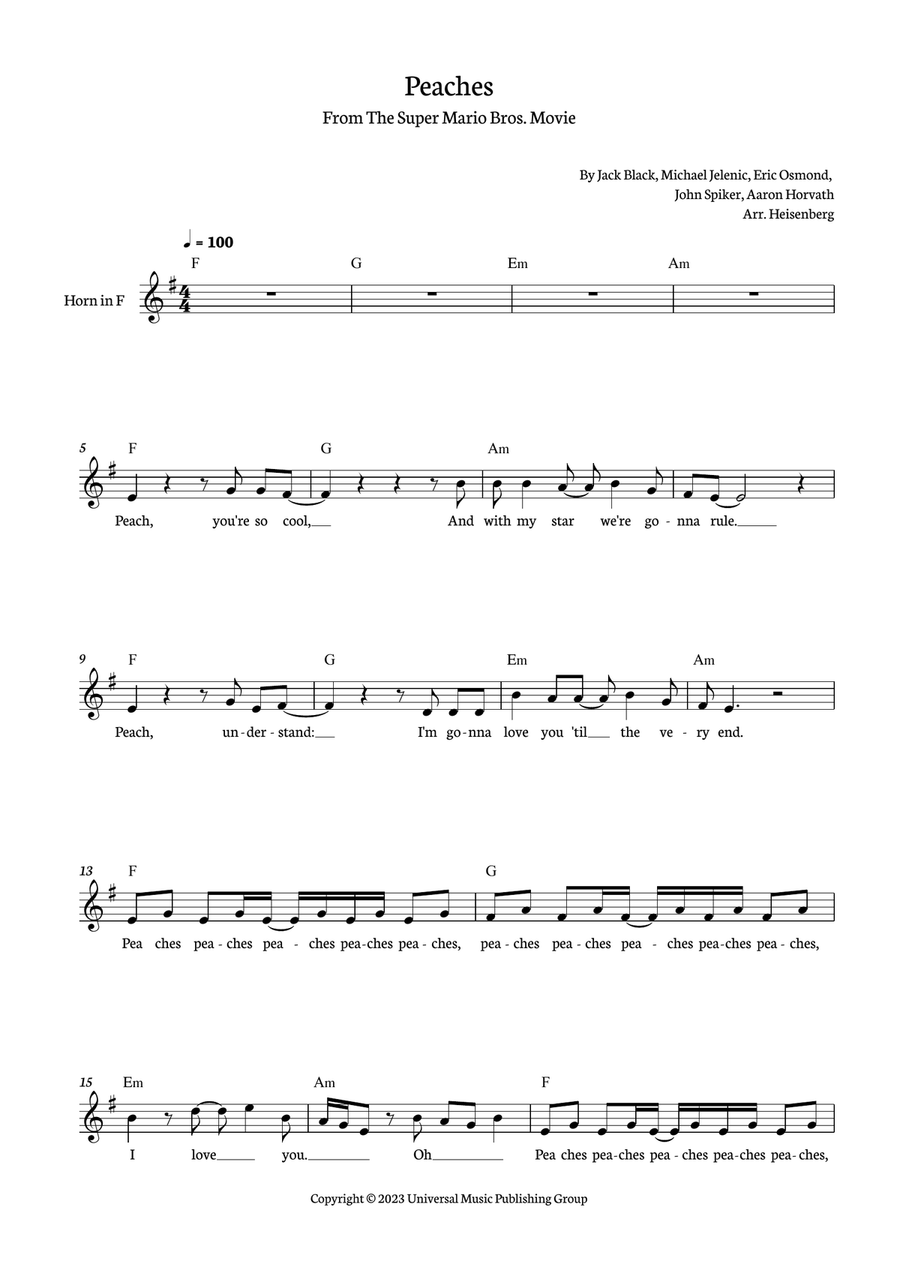 Peaches Horn Solo scores gallery preview page 1