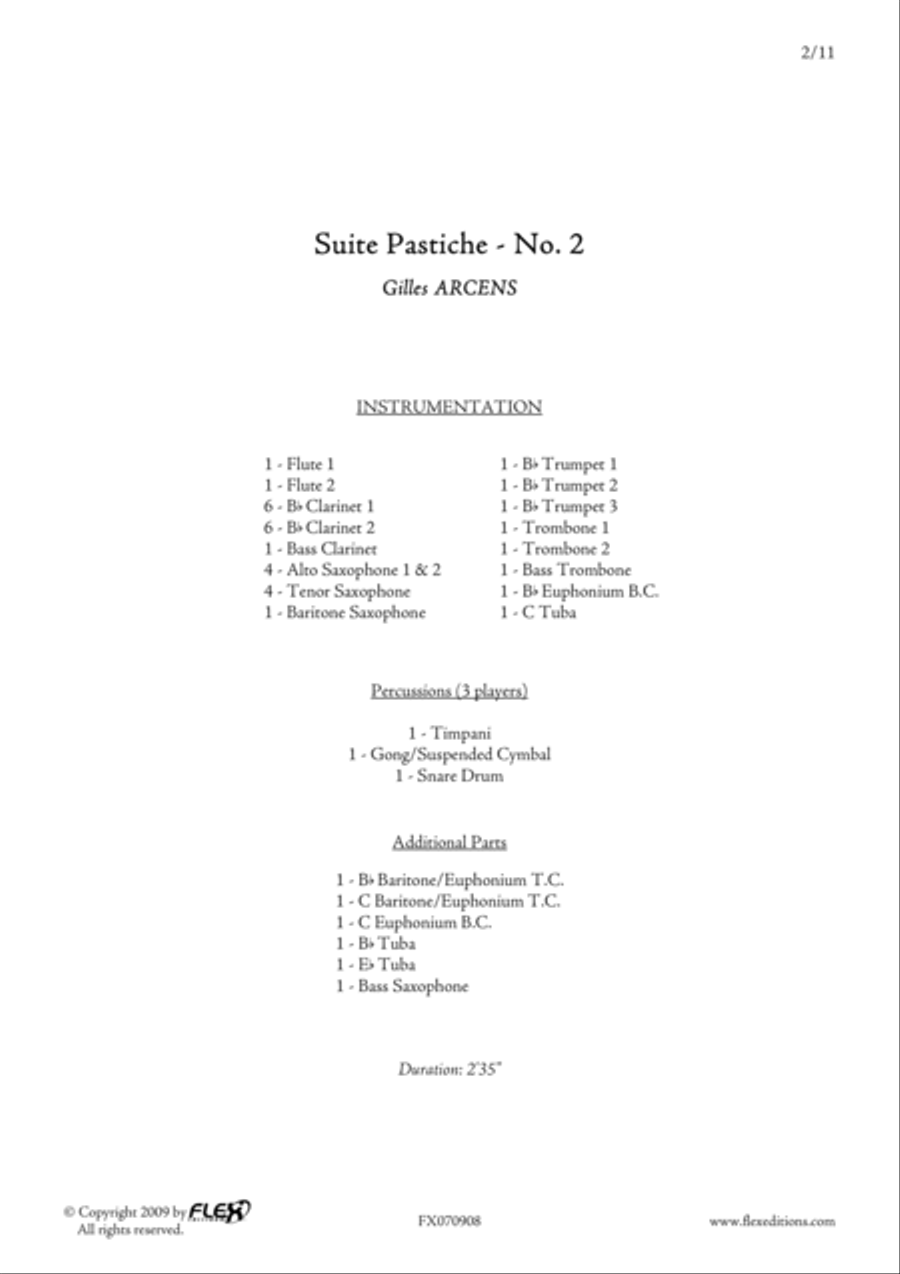 Suite Pastiche: No. 2 Concert Band scores gallery preview page 2