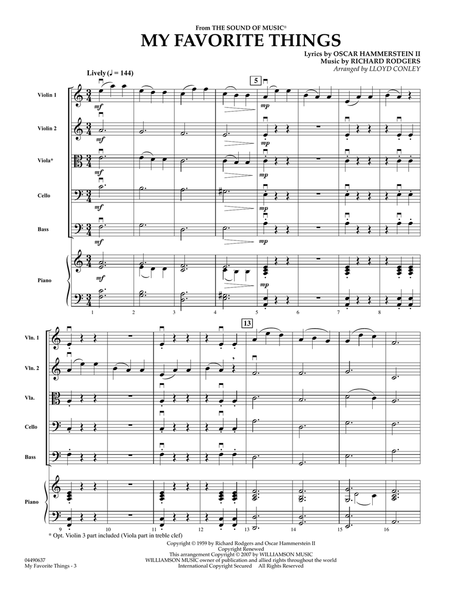 My Favorite Things - Full Score String Orchestra scores gallery preview page 1