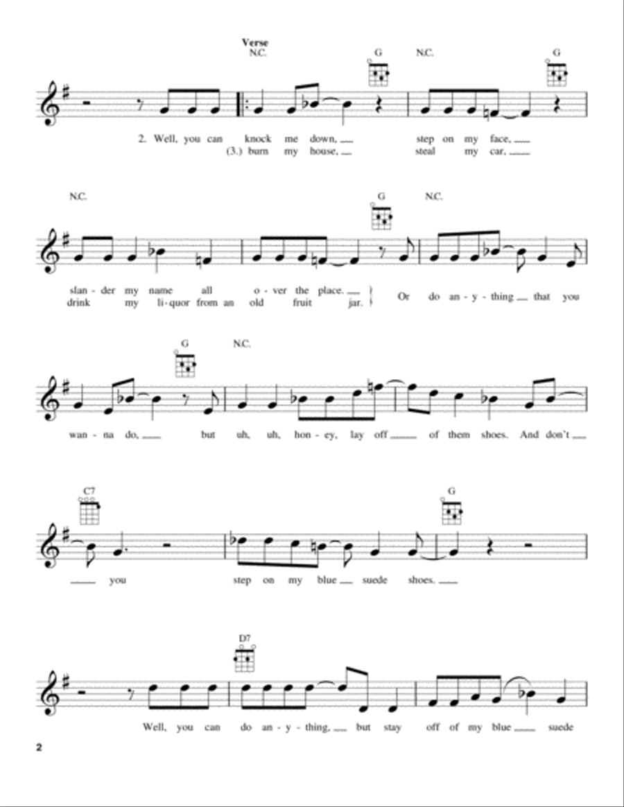Blue Suede Shoes Ukulele scores gallery preview page 2
