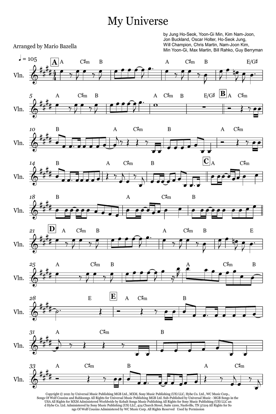 My Universe My Universe Violin Solo scores gallery preview page 1