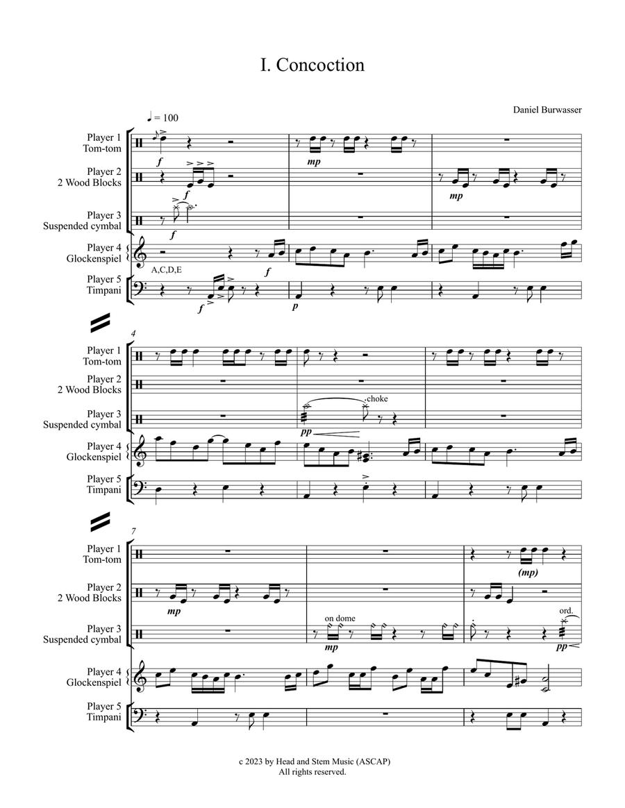 Three Visions Percussion Ensemble scores gallery preview page 3
