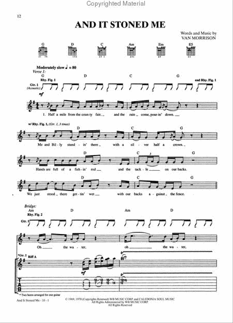 Van Morrison – Guitar Songbook Guitar Tablature scores gallery preview page 3