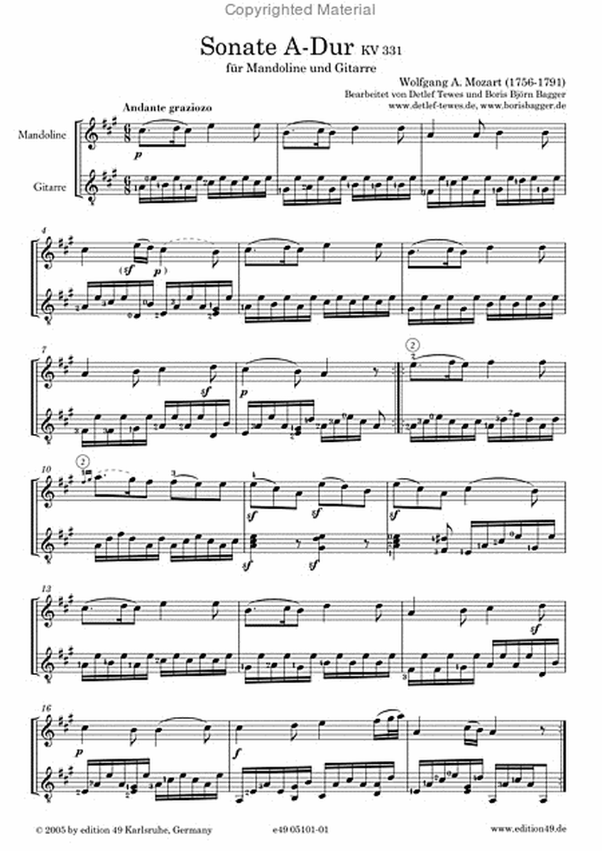 Sonate A-Dur KV 331