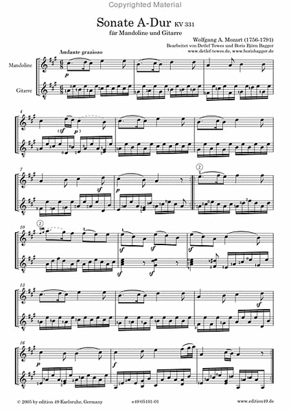 Sonate A-Dur KV 331