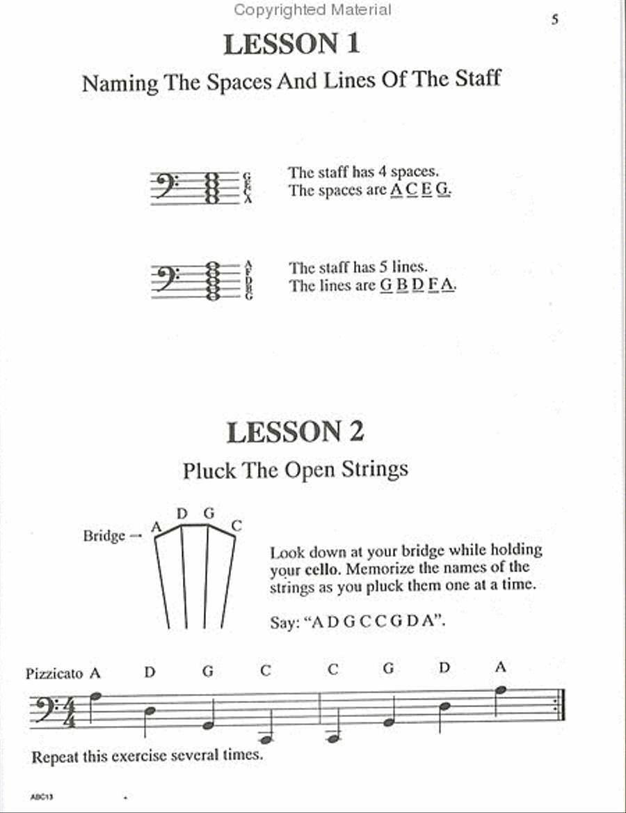 The ABCs of Cello for the Absolute Beginner, Book 1 and audio Piano scores gallery preview page 2