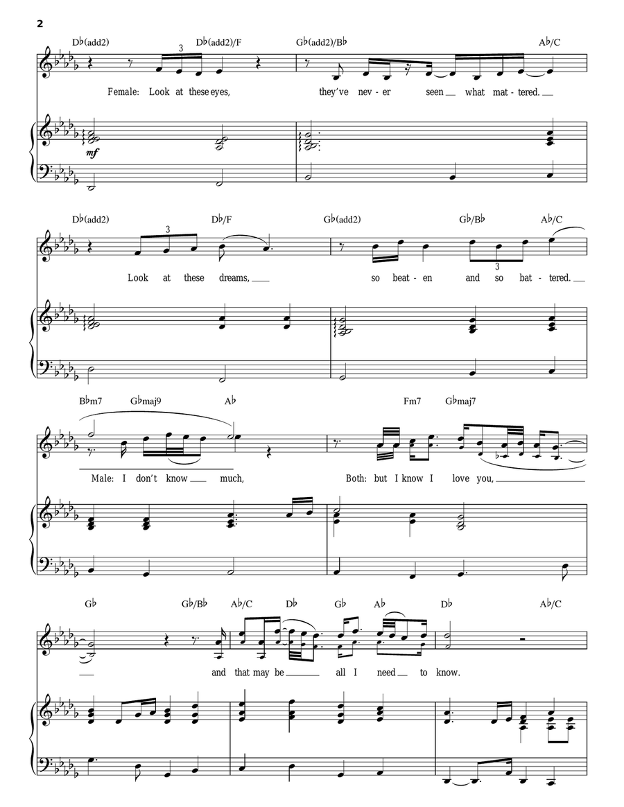 Don't Know Much Piano, Vocal scores gallery preview page 2