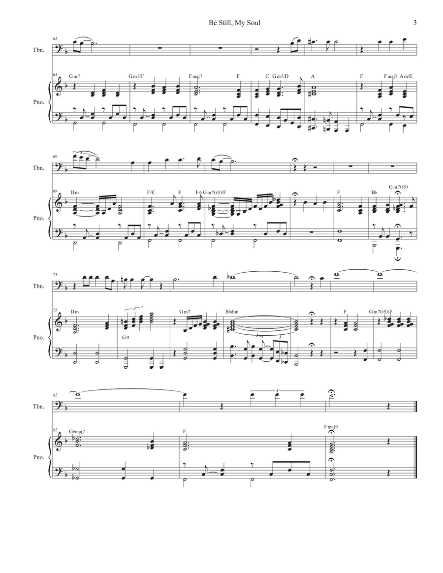 Be Still, My Soul (Trombone solo and Piano) Piano scores gallery preview page 3