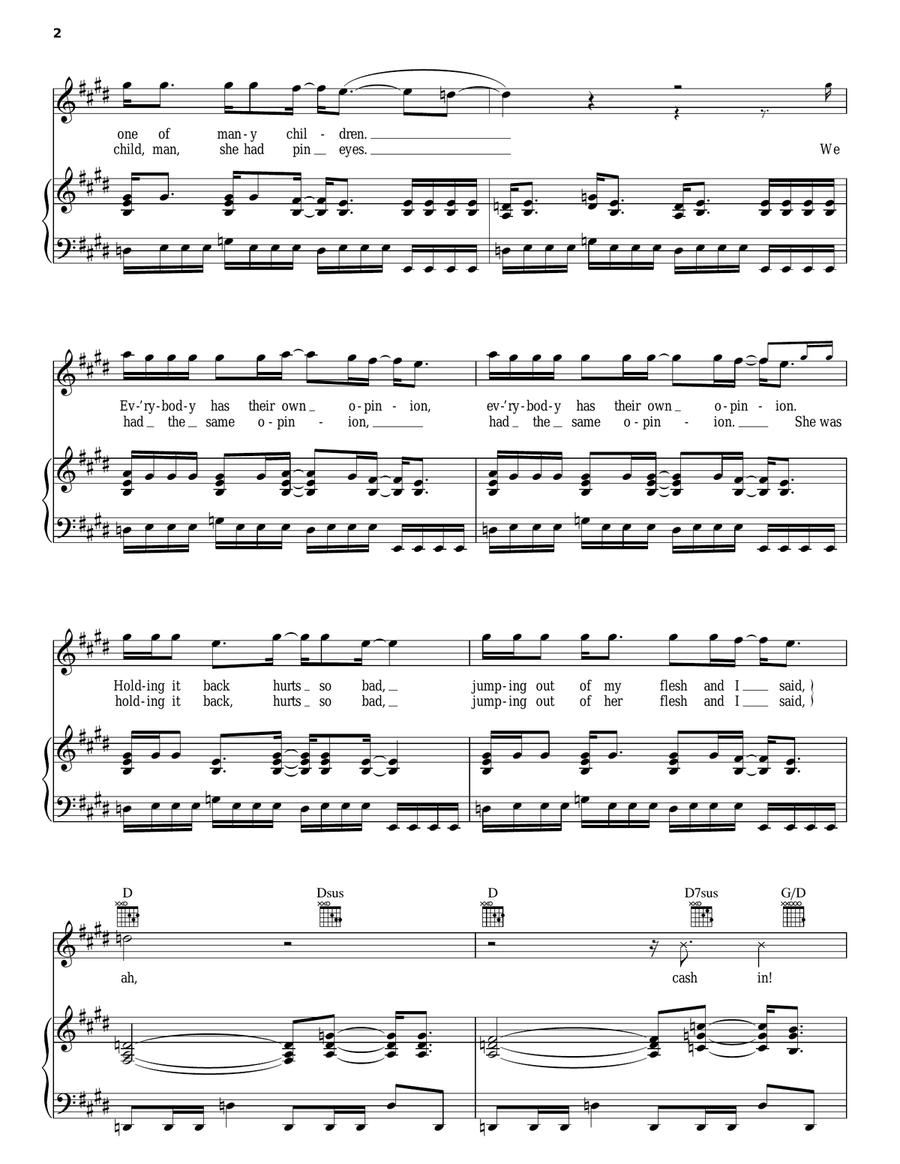 Mountain Song Piano, Vocal, Guitar scores gallery preview page 2