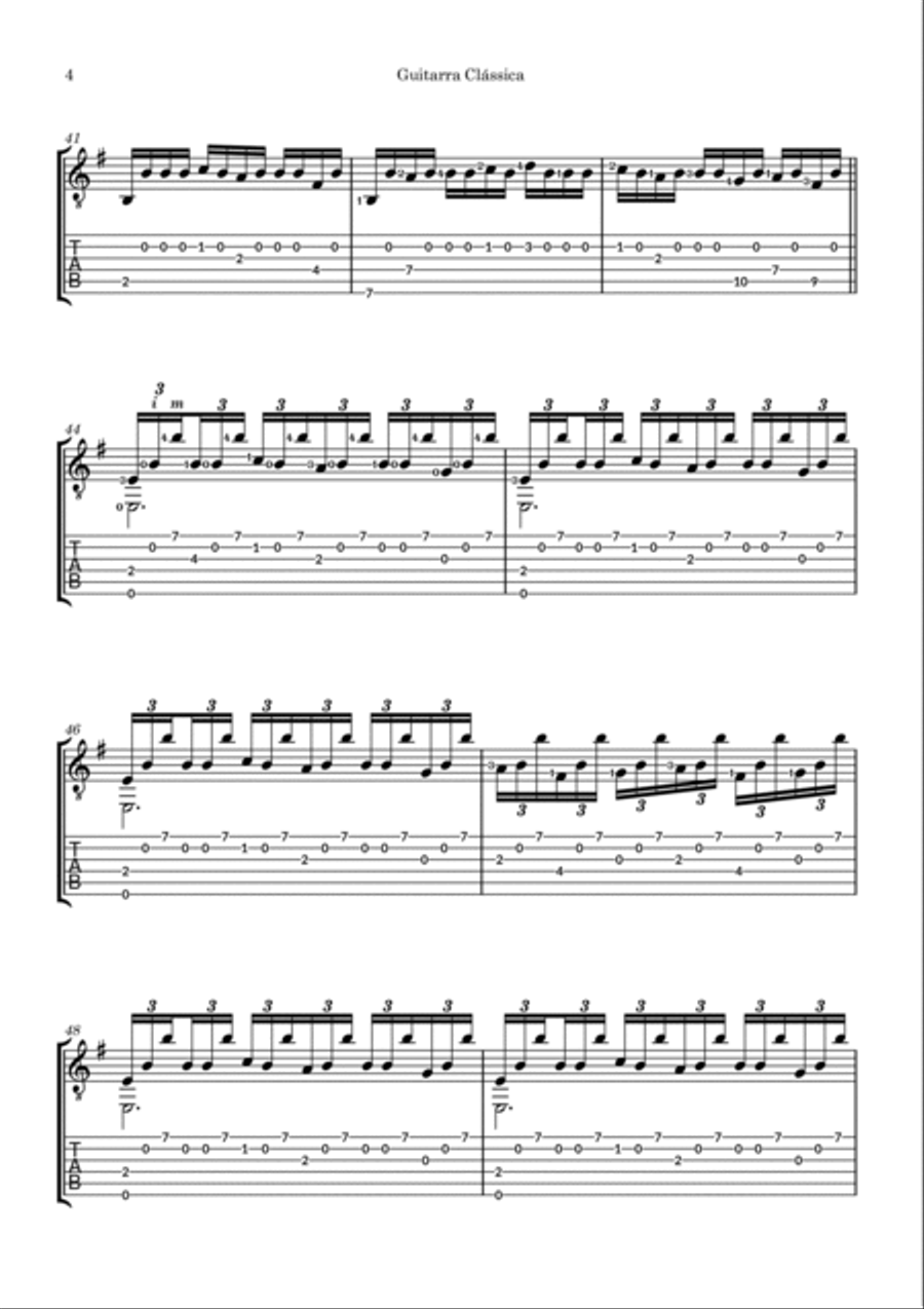 Asturias (Visitando as Asturias) - Isaac Albeniz for guitar with Tabs Classical Guitar scores gallery preview page 4