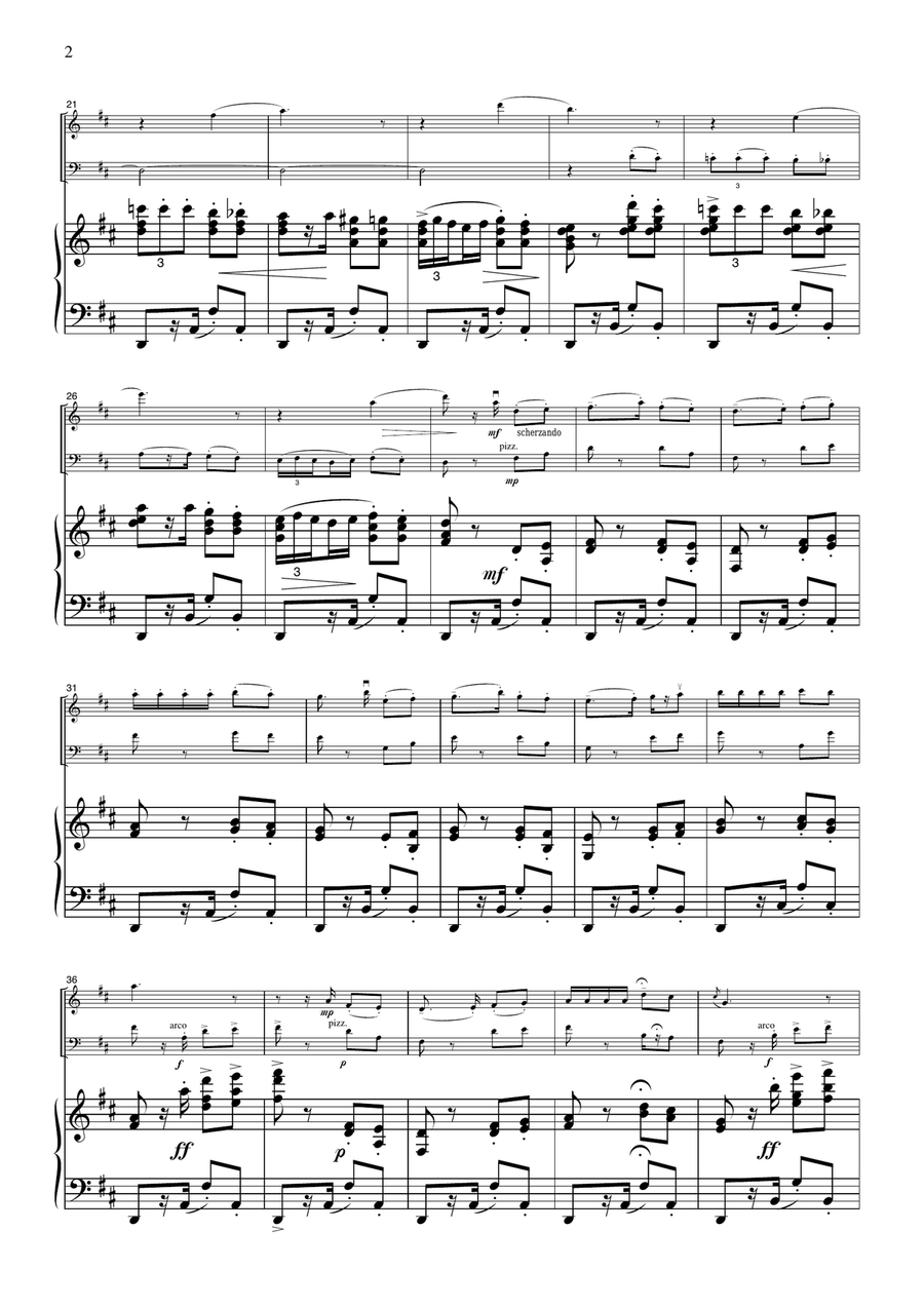 Bizet Habanera from Carmen, for piano trio, PB302 Piano Trio scores gallery preview page 2