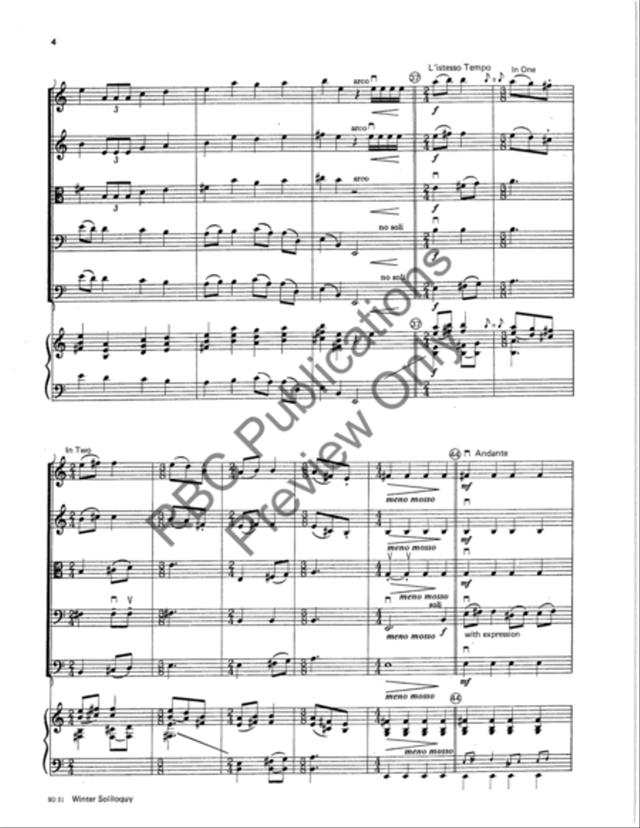 Winter Soliloquy (Score) String Orchestra scores gallery preview page 6