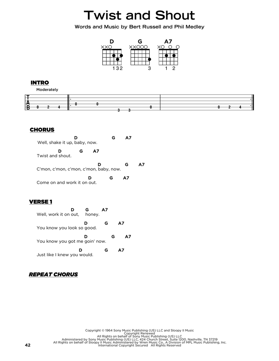 Twist And Shout Acoustic Guitar scores gallery preview page 1