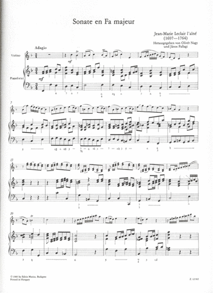 6 Sonaten I für Violine und Basso continuo