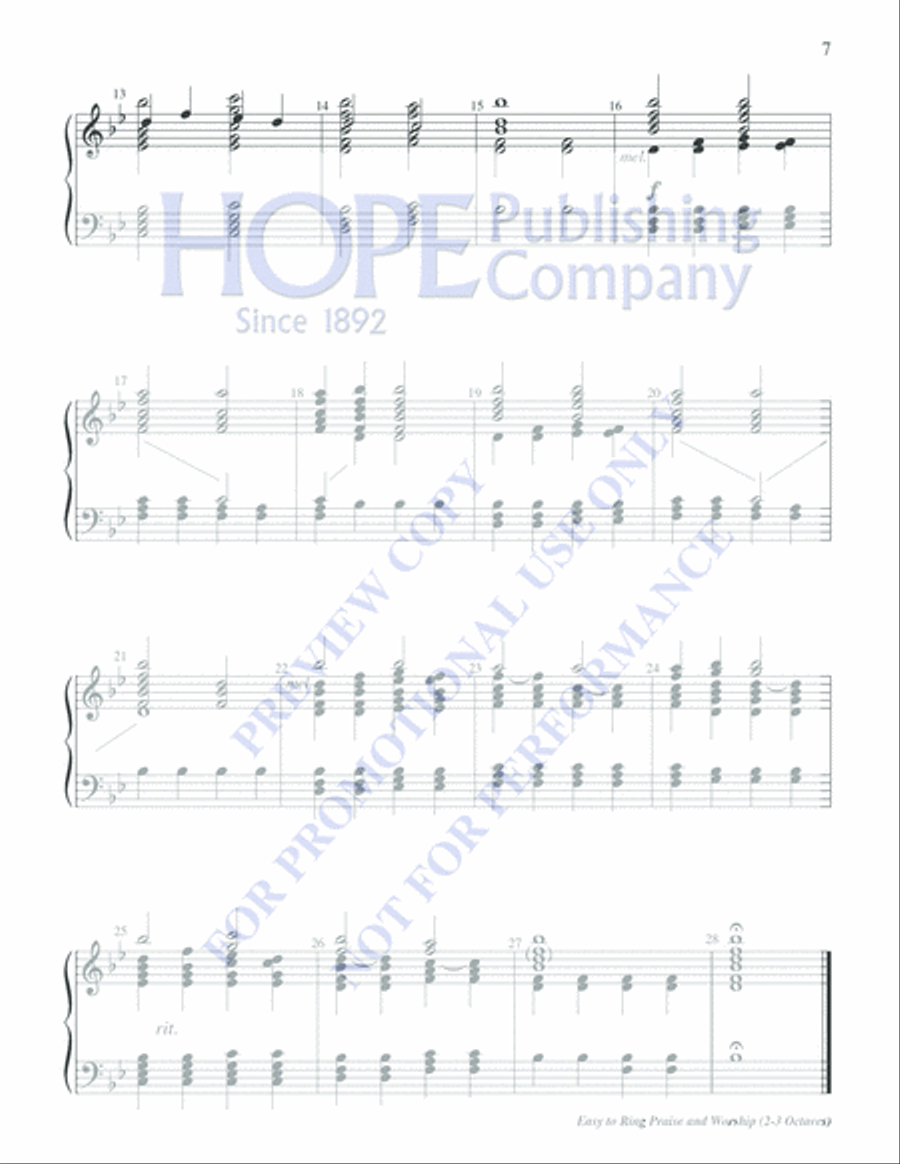 Easy to Ring Praise and Worship 3-Octaves scores gallery preview page 9