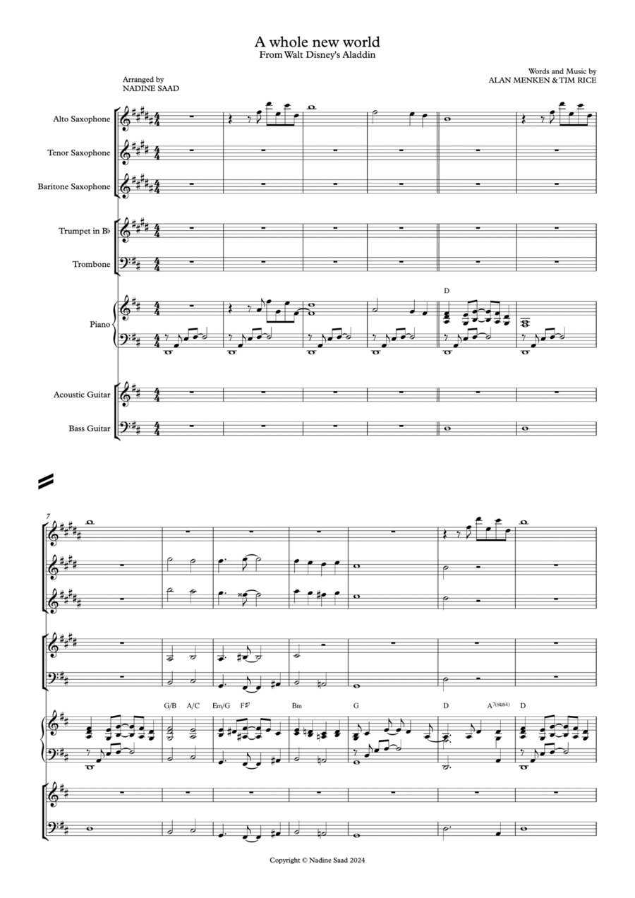 A Whole New World A Whole New World Concert Band scores gallery preview page 1